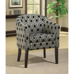 Grey and Black Barrel Back Accent Chair by Coaster Home Furnishings -Coaster Home Furnishings Shop grey and black coaster home furnishings accent chairs 900435 31 1000