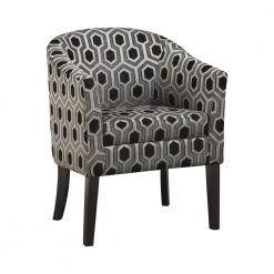 Grey and Black Barrel Back Accent Chair by Coaster Home Furnishings