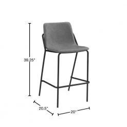 39.25 in. Black and Grey Upholstered Low Back Metal Frame Bar Stool (Set of 2) by Coaster Home Furnishings -Coaster Home Furnishings Shop grey and black coaster home furnishings bar stools 183453 40 1000