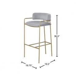 36.5 in. H Gold and Grey Low Back Metal Frame Bar Stool with Fabric Seat by Coaster Home Furnishings -Coaster Home Furnishings Shop grey and gold coaster home furnishings bar stools 182160 40 1000