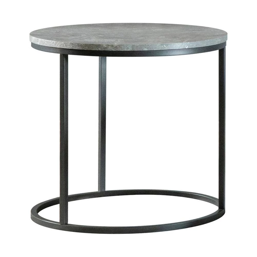 23 in. Grey and Gunmetal Round Wood Top End Table by Coaster Home Furnishings 4 23 in. Grey and Gunmetal Round Wood Top End Table by Coaster Home Furnishings - Image 2