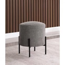 Grey and Matte Black Upholstered Ottoman by Coaster Home Furnishings -Coaster Home Furnishings Shop grey and matte black coaster home furnishings ottomans 905497 31 1000