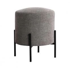 Grey and Matte Black Upholstered Ottoman by Coaster Home Furnishings