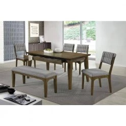 Rayleene Medium Brown and Grey Bench with Cushion Seat (20.25 in. H x 46 in. W x 15.75 in. D) by Coaster Home Furnishings 8 Rayleene Medium Brown and Grey Bench with Cushion Seat (20.25 in. H x 46 in. W x 15.75 in. D) by Coaster Home Furnishings -Coaster Home Furnishings Shop grey and medium brown coaster home furnishings bedroom benches 110736 4f 1000