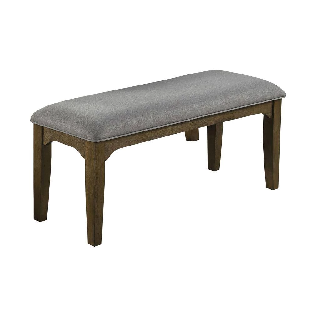 Rayleene Medium Brown and Grey Bench with Cushion Seat (20.25 in. H x 46 in. W x 15.75 in. D) by Coaster Home Furnishings 4 Rayleene Medium Brown and Grey Bench with Cushion Seat (20.25 in. H x 46 in. W x 15.75 in. D) by Coaster Home Furnishings - Image 2
