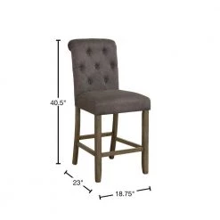 40.5 in. H Rustic Brown and Grey Tufted Back Wood Frame Counter Height Stool with Fabric Seat (Set of 2) by Coaster Home Furnishings -Coaster Home Furnishings Shop grey and rustic brown coaster home furnishings bar stools 193178 40 1000