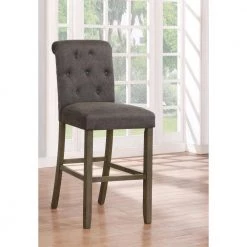 44.5 in. H Rustic Brown and Grey Tufted Back Wood Frame Bar Stool with Fabric Seat (Set of 2) by Coaster Home Furnishings -Coaster Home Furnishings Shop grey and rustic brown coaster home furnishings bar stools 193179 31 1000