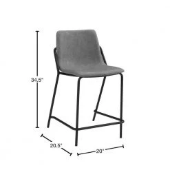 34.5 in. H Black and Grey Upholstered Back Metal Frame Counter Height Stools with Leatherette Seat (Set of 2) by Coaster Home Furnishings -Coaster Home Furnishings Shop grey black coaster home furnishings bar stools 183452 40 1000