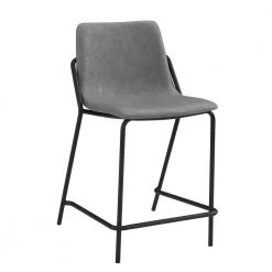 34.5 in. H Black and Grey Upholstered Back Metal Frame Counter Height Stools with Leatherette Seat (Set of 2) by Coaster Home Furnishings -Coaster Home Furnishings Shop grey black coaster home furnishings bar stools 183452 c3 1000