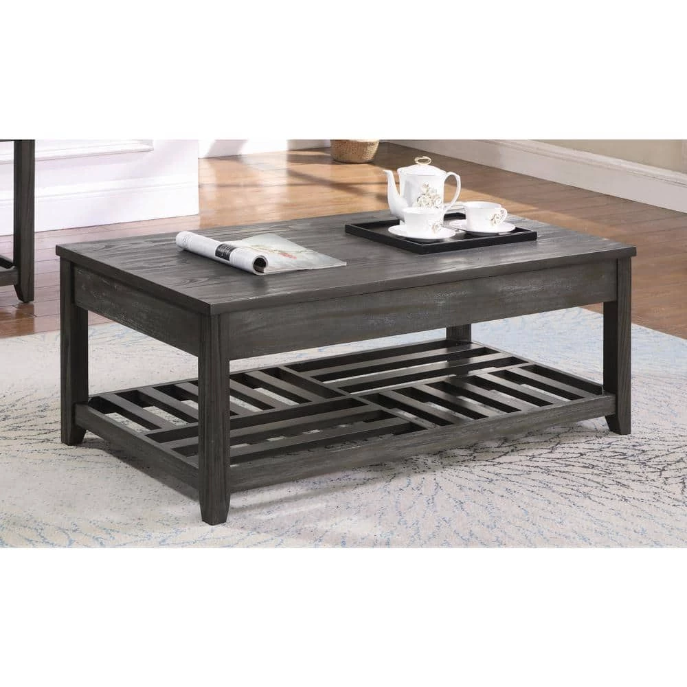 47.25 in. Grey Rectangle Wood Coffee Table with Lift Top and Bottom Shelf by Coaster Home Furnishings 8 47.25 in. Grey Rectangle Wood Coffee Table with Lift Top and Bottom Shelf by Coaster Home Furnishings - Image 6