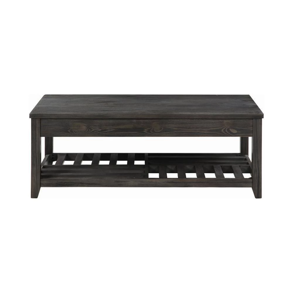 47.25 in. Grey Rectangle Wood Coffee Table with Lift Top and Bottom Shelf by Coaster Home Furnishings 6 47.25 in. Grey Rectangle Wood Coffee Table with Lift Top and Bottom Shelf by Coaster Home Furnishings - Image 4