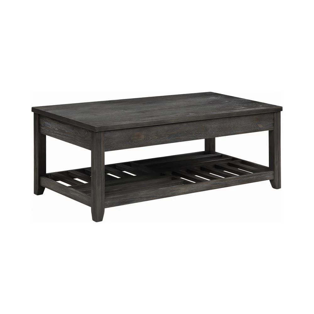 47.25 in. Grey Rectangle Wood Coffee Table with Lift Top and Bottom Shelf by Coaster Home Furnishings 3 47.25 in. Grey Rectangle Wood Coffee Table with Lift Top and Bottom Shelf by Coaster Home Furnishings