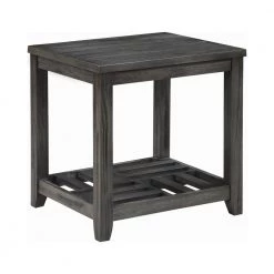 22 in. Grey Rectangle Wood End Table with Single Shelf by Coaster Home Furnishings