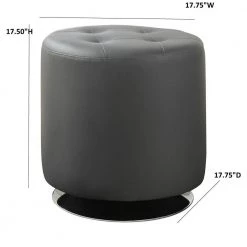 Round Upholstered Ottoman Grey by Coaster Home Furnishings -Coaster Home Furnishings Shop grey coaster home furnishings ottomans 500555 c3 1000