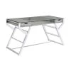 Emelle 56 in. Rectangular Grey Driftwood and Chrome 2-Drawer Writing Desk with Compartment by Coaster Home Furnishings -Coaster Home Furnishings Shop grey driftwood and chrome coaster home furnishings writing desks 882116 64 1000
