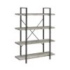 55 in. Grey Driftwood and Gunmetal Wood 4-Shelf Bookcase by Coaster Home Furnishings 2 55 in. Grey Driftwood and Gunmetal Wood 4-Shelf Bookcase by Coaster Home Furnishings -Coaster Home Furnishings Shop grey driftwood and gunmetal coaster home furnishings bookcases bookshelves 805816 64 1000