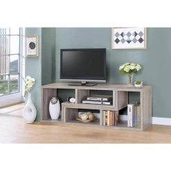 22 in. Grey Driftwood 5-Shelf Convertible TV Console and Bookcase by Coaster Home Furnishings 13 22 in. Grey Driftwood 5-Shelf Convertible TV Console and Bookcase by Coaster Home Furnishings -Coaster Home Furnishings Shop grey driftwood coaster home furnishings bookcases bookshelves 802330 1f 1000