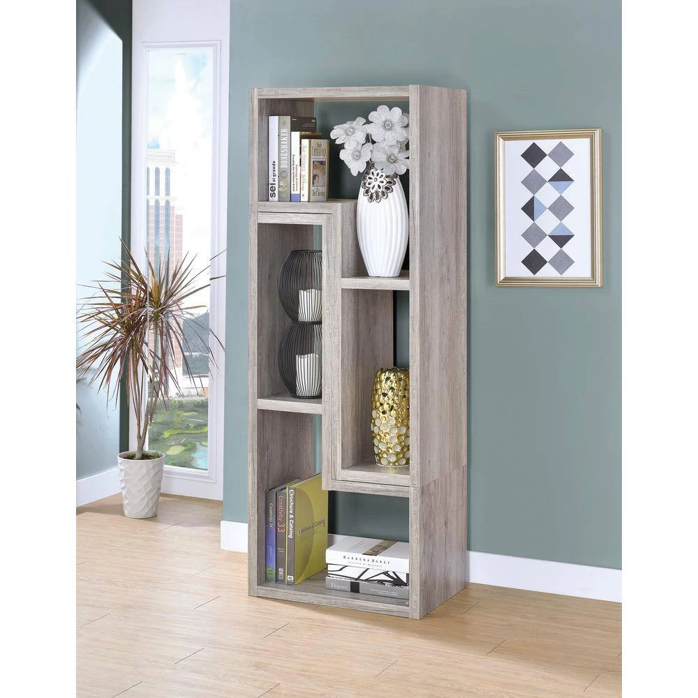 22 in. Grey Driftwood 5-Shelf Convertible TV Console and Bookcase by Coaster Home Furnishings 9 22 in. Grey Driftwood 5-Shelf Convertible TV Console and Bookcase by Coaster Home Furnishings - Image 7