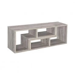 22 in. Grey Driftwood 5-Shelf Convertible TV Console and Bookcase by Coaster Home Furnishings