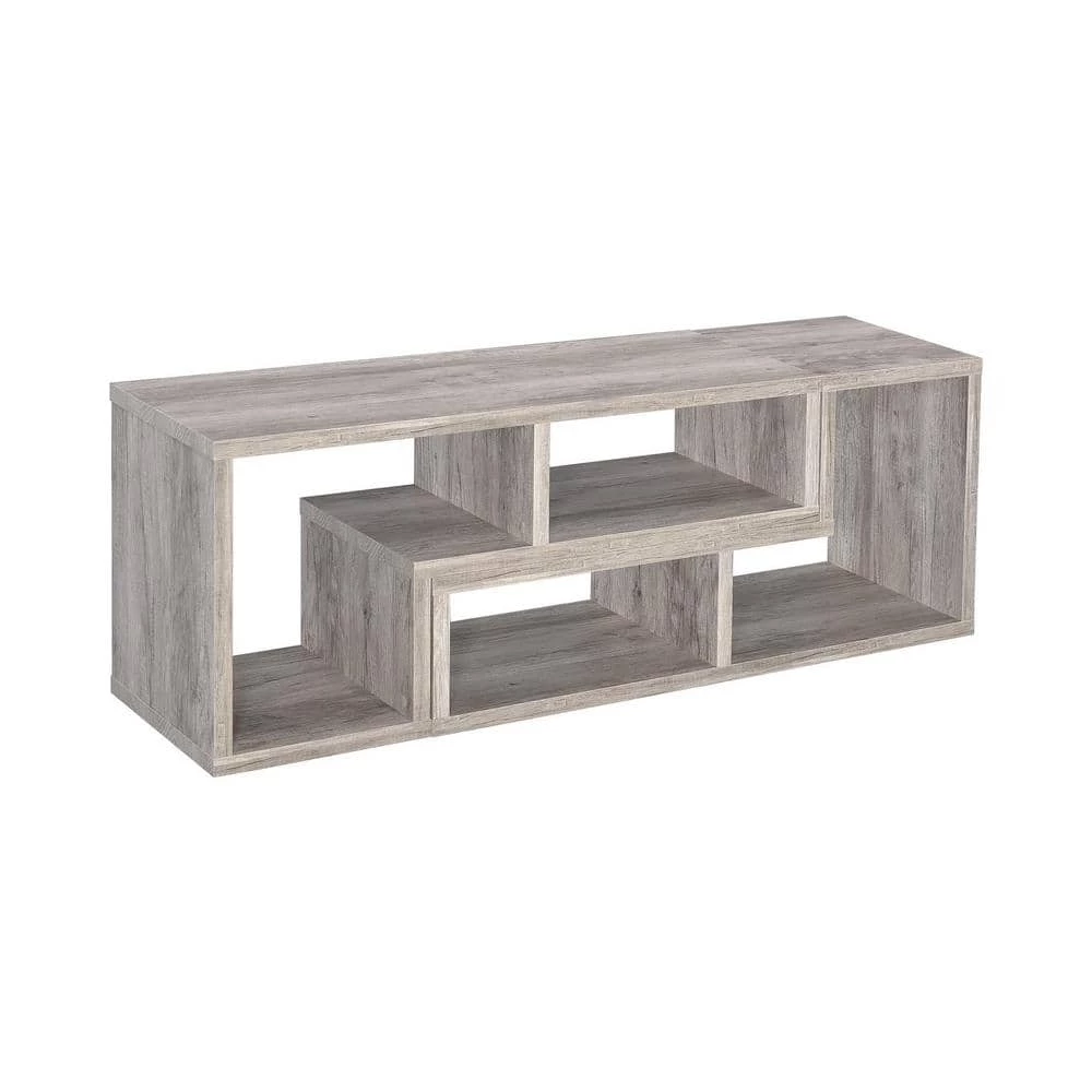 22 in. Grey Driftwood 5-Shelf Convertible TV Console and Bookcase by Coaster Home Furnishings 3 22 in. Grey Driftwood 5-Shelf Convertible TV Console and Bookcase by Coaster Home Furnishings