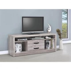 59 in. Grey Driftwood TV Stand with 2 Drawer Fits TVs Up to 59 in. with Cable Management by Coaster Home Furnishings -Coaster Home Furnishings Shop grey driftwood coaster home furnishings tv stands 701024 31 1000