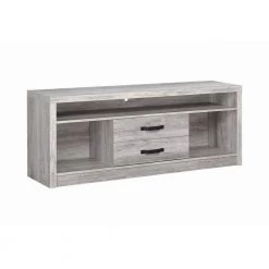 59 in. Grey Driftwood TV Stand with 2 Drawer Fits TVs Up to 59 in. with Cable Management by Coaster Home Furnishings