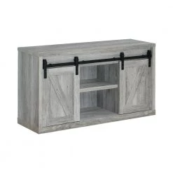 47.25in. Grey Driftwood TV Console Fits TV's up to 52in. with Sliding Doors by Coaster Home Furnishings