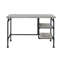 Delray 47.25 in. Rectangular Grey Driftwood and Black Writing Desk with 2 Shelves by Coaster Home Furnishings -Coaster Home Furnishings Shop grey driftwood coaster home furnishings writing desks 803701 77 1000