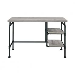 Delray 47.25 in. Rectangular Grey Driftwood and Black Writing Desk with 2 Shelves by Coaster Home Furnishings -Coaster Home Furnishings Shop grey driftwood coaster home furnishings writing desks 803701 c3 1000