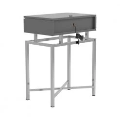 18 in. Grey High Gloss and Chrome Rectangle Wood Accent Table with Drawer by Coaster Home Furnishings -Coaster Home Furnishings Shop grey high gloss and chrome coaster home furnishings end side tables 930247 44 1000