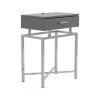 18 in. Grey High Gloss and Chrome Rectangle Wood Accent Table with Drawer by Coaster Home Furnishings -Coaster Home Furnishings Shop grey high gloss and chrome coaster home furnishings end side tables 930247 64 1000