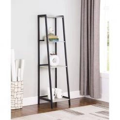 Pinckard 68.75 in. Grey Stone Herringbone and Black 4-Shelf Ladder Bookcase by Coaster Home Furnishings 7 Pinckard 68.75 in. Grey Stone Herringbone and Black 4-Shelf Ladder Bookcase by Coaster Home Furnishings -Coaster Home Furnishings Shop grey stone herringbone and black coaster home furnishings bookcases bookshelves 805802 31 1000