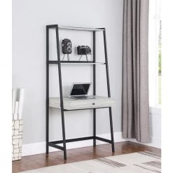 Pinckard 33 in. Rectangular Grey Stone Herringbone and Black Ladder Writing Desk by Coaster Home Furnishings 11 Pinckard 33 in. Rectangular Grey Stone Herringbone and Black Ladder Writing Desk by Coaster Home Furnishings -Coaster Home Furnishings Shop grey stone herringbone and black coaster home furnishings ladder desks 805801 31 1000