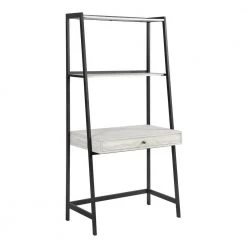 Pinckard 33 in. Rectangular Grey Stone Herringbone and Black Ladder Writing Desk by Coaster Home Furnishings