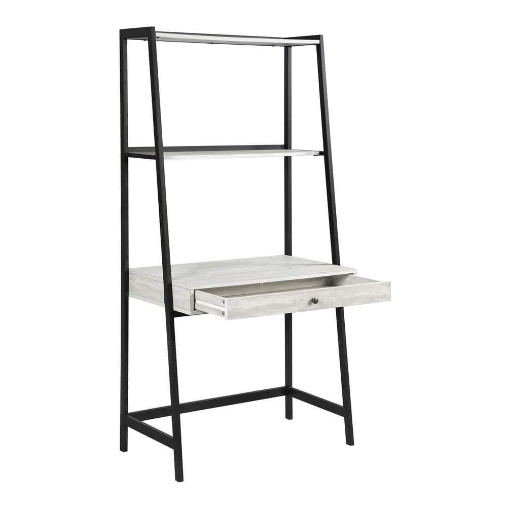 Pinckard 33 in. Rectangular Grey Stone Herringbone and Black Ladder Writing Desk by Coaster Home Furnishings 4 Pinckard 33 in. Rectangular Grey Stone Herringbone and Black Ladder Writing Desk by Coaster Home Furnishings - Image 2