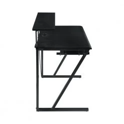 Tech Spec 59.5 in. Rectangular Gunmetal Gaming Computer Desk with Keyboard Tray and Cup Holder by Coaster Home Furnishings -Coaster Home Furnishings Shop gunmetal and black coaster home furnishings computer desks 804436 44 1000