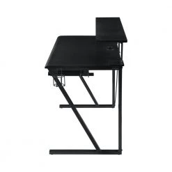 Tech Spec 59.5 in. Rectangular Gunmetal Gaming Computer Desk with Keyboard Tray and Cup Holder by Coaster Home Furnishings -Coaster Home Furnishings Shop gunmetal and black coaster home furnishings computer desks 804436 4f 1000