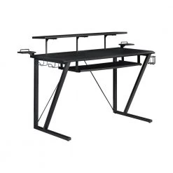 Tech Spec 59.5 in. Rectangular Gunmetal Gaming Computer Desk with Keyboard Tray and Cup Holder by Coaster Home Furnishings