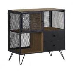 Light Oak and Gunmetal Grey Accent Cabinet with 2-Drawers by Coaster Home Furnishings