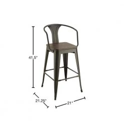 41.5 in. H Matte Black Open Back Metal Frame Bar Stool with Wood Seat (Set of 2) by Coaster Home Furnishings 11 41.5 in. H Matte Black Open Back Metal Frame Bar Stool with Wood Seat (Set of 2) by Coaster Home Furnishings -Coaster Home Furnishings Shop matte black and dark elm coaster home furnishings bar stools 100737 40 1000