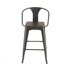 41.5 in. H Matte Black Open Back Metal Frame Bar Stool with Wood Seat (Set of 2) by Coaster Home Furnishings 12 41.5 in. H Matte Black Open Back Metal Frame Bar Stool with Wood Seat (Set of 2) by Coaster Home Furnishings -Coaster Home Furnishings Shop matte black and dark elm coaster home furnishings bar stools 100737 4f 1000