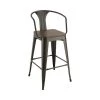 41.5 in. H Matte Black Open Back Metal Frame Bar Stool with Wood Seat (Set of 2) by Coaster Home Furnishings -Coaster Home Furnishings Shop matte black and dark elm coaster home furnishings bar stools 100737 64 1000