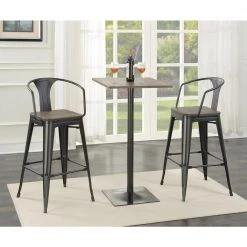 41.5 in. H Matte Black Open Back Metal Frame Bar Stool with Wood Seat (Set of 2) by Coaster Home Furnishings 15 41.5 in. H Matte Black Open Back Metal Frame Bar Stool with Wood Seat (Set of 2) by Coaster Home Furnishings -Coaster Home Furnishings Shop matte black and dark elm coaster home furnishings bar stools 100737 76 1000