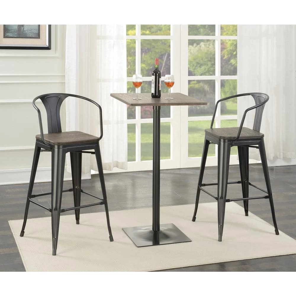 41.5 in. H Matte Black Open Back Metal Frame Bar Stool with Wood Seat (Set of 2) by Coaster Home Furnishings 9 41.5 in. H Matte Black Open Back Metal Frame Bar Stool with Wood Seat (Set of 2) by Coaster Home Furnishings - Image 7