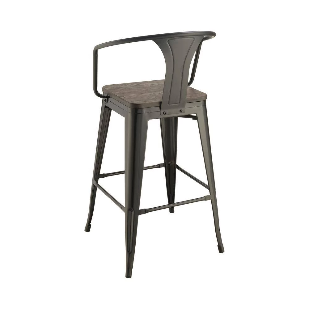 41.5 in. H Matte Black Open Back Metal Frame Bar Stool with Wood Seat (Set of 2) by Coaster Home Furnishings 8 41.5 in. H Matte Black Open Back Metal Frame Bar Stool with Wood Seat (Set of 2) by Coaster Home Furnishings - Image 6