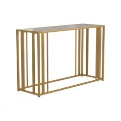 Eastbrook 47.25 in. Matte Brass Rectangle Glass Sofa Table by Coaster Home Furnishings