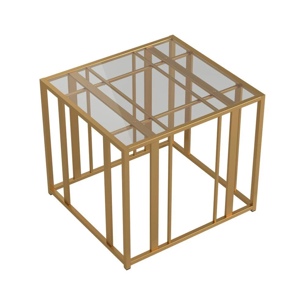 Eastbrook 26 in. Matte Brass Rectangle Glass End Table by Coaster Home Furnishings 7 Eastbrook 26 in. Matte Brass Rectangle Glass End Table by Coaster Home Furnishings - Image 5