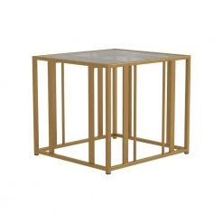 Eastbrook 26 in. Matte Brass Rectangle Glass End Table by Coaster Home Furnishings