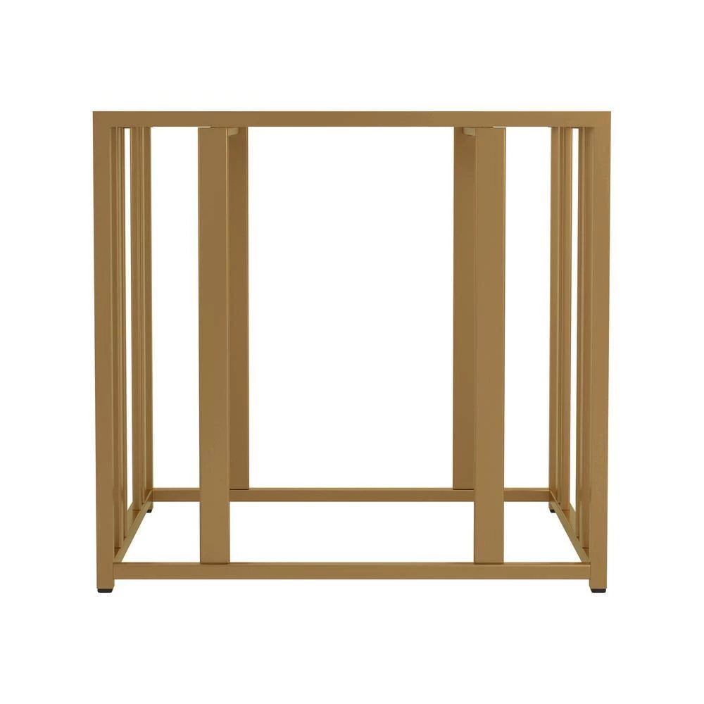 Eastbrook 26 in. Matte Brass Rectangle Glass End Table by Coaster Home Furnishings 4 Eastbrook 26 in. Matte Brass Rectangle Glass End Table by Coaster Home Furnishings - Image 2