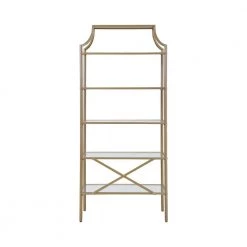 70 in. Matte Gold Metal 5-Shelf Bookcase by Coaster Home Furnishings -Coaster Home Furnishings Shop matte gold coaster home furnishings bookcases bookshelves 804393 1f 1000